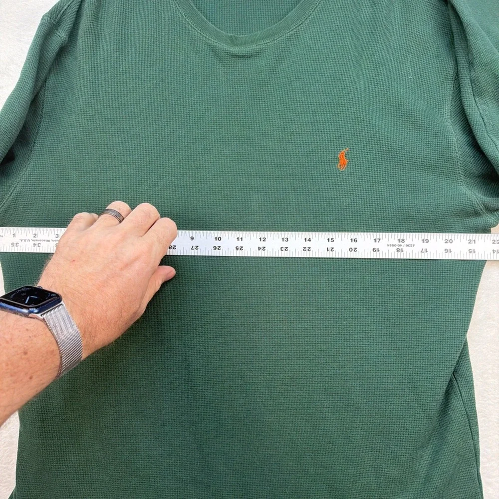 Polo‎ Ralph Lauren Waffle Knit Thermal Shirt Mens XL Green Long Sleeve